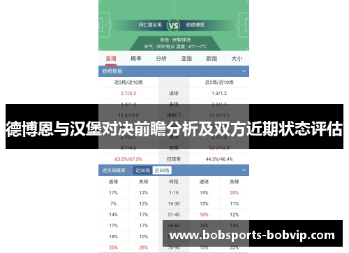 德博恩与汉堡对决前瞻分析及双方近期状态评估